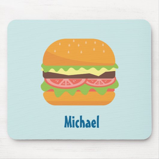Hamburger Illustration mit Tomate und Salat Mousepad (Vorne)