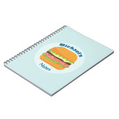 Hamburger Illustration mit Tomate und Salat Notizblock (Linke Seite)