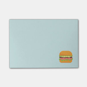 Hamburger Illustration mit Tomate und Salat Post-it Klebezettel