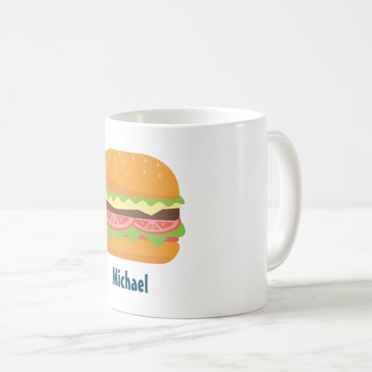 Hamburger Illustration Personalisiert Kaffeetasse (VorderseiteRechts)