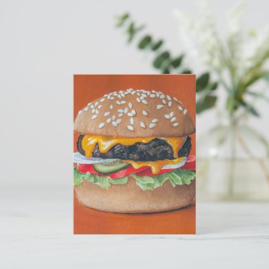 Hamburger Illustration Postkarte (Stehend Vorderseite)
