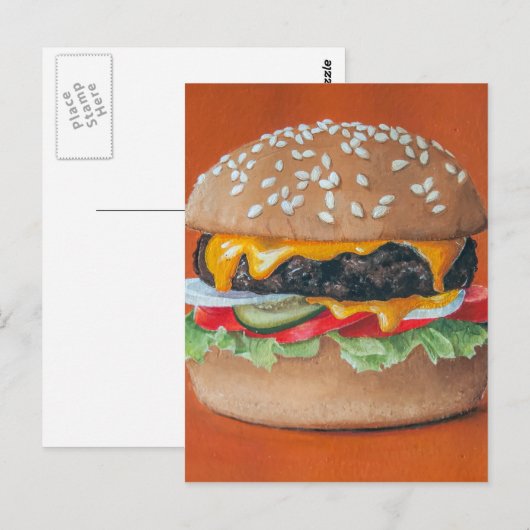 Hamburger Illustration Postkarte (Vorne/Hinten)