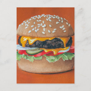 Hamburger Illustration Postkarte