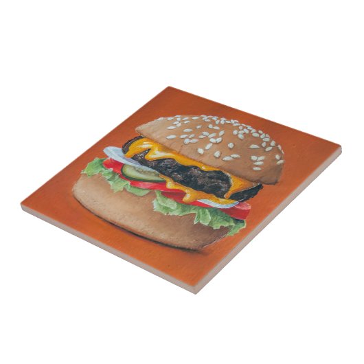 Hamburger-Illustrations-Keramikfliesen Fliese (Seite)