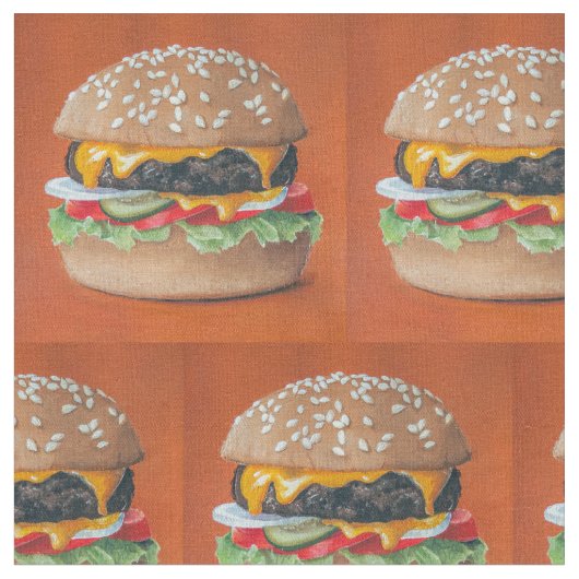 Hamburger-Illustrationsgewohnheitsgewebe Stoff (Nahaufnahme)