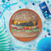 Hamburger Illustrationspapier-Teller Pappteller (Party)