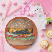 Hamburger Illustrationspapier-Teller Pappteller (Party)