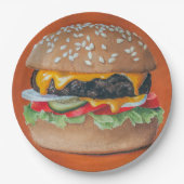Hamburger Illustrationspapier-Teller Pappteller (Vorderseite)