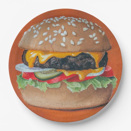 Hamburger Illustrationspapier-Teller Pappteller (Vorderseite)