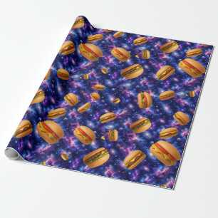 Hamburger im Weltraum Geschenkpapier