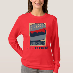 Hamburger in blauer Kunst T-Shirt