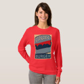 Hamburger in blauer Kunst T-Shirt (Vorne ganz)