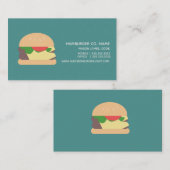 Hamburger Joint Hub Restaurant Business Card Visitenkarte (Vorne/Hinten)