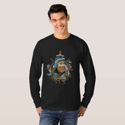 Hamburger Jung Seadog Cool Retro Tattoo Style T-Shirt (Vorne ganz)