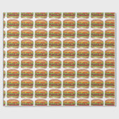 Hamburger Käse Burger Cheeseburger Fast Food Geschenkpapier (Flach)