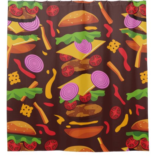 Hamburger-Käsebrot Duschvorhang (Vorderseite)