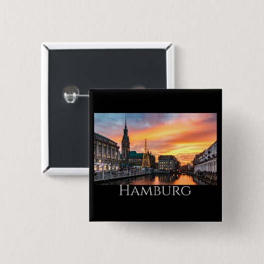 Hamburger Landschaftliche Küste Button (Vorne & Hinten)