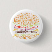 Hamburger, Lebensmittel, Brot, Käse, Fast Food Button (Vorderseite)