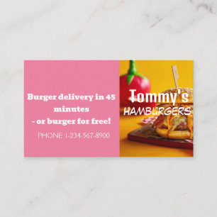 Hamburger-Lieferrabatt-Angebot Visitenkarte