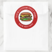 Hamburger Logo-Symbol für benutzerdefinierte Texte Runder Aufkleber (Tasche)