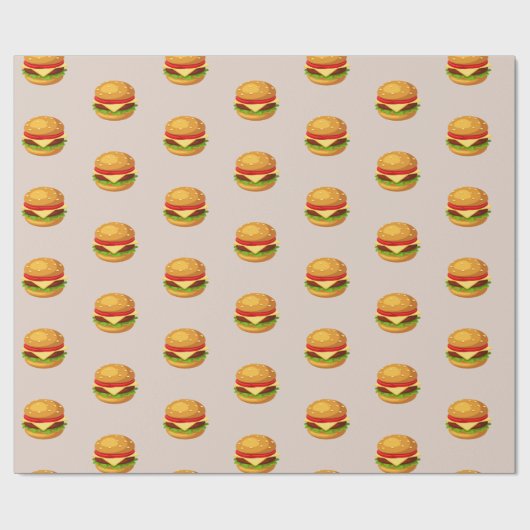 Hamburger Lover Cheeseburger Niedlich gepolstertes Geschenkpapier (Flach)