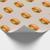 Hamburger Lover Cheeseburger Niedlich gepolstertes Geschenkpapier (Ecke)