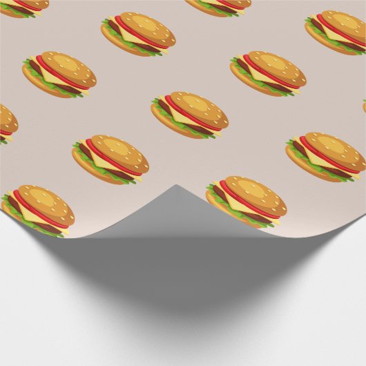 Hamburger Lover Cheeseburger Niedlich gepolstertes Geschenkpapier (Ecke)