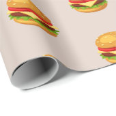 Hamburger Lover Cheeseburger Niedlich gepolstertes Geschenkpapier (Rolleneckpunkt)