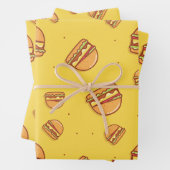 Hamburger Lover Niedlich gepolstertes Muster Geschenkpapier Set (Beispiel)