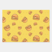 Hamburger Lover Niedlich gepolstertes Muster Geschenkpapier Set (Vorderseite)