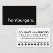 Hamburger. Loyalitätskarte Treuekarte (Vorne/Hinten)