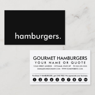 Hamburger. Loyalitätskarte Treuekarte