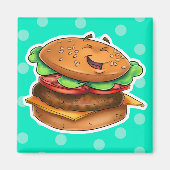 Hamburger-Magnet niedlich Cartoon Magnet (Vorne)
