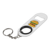 Hamburger Mini Flaschenöffner (Vorderseite Schrägansicht)