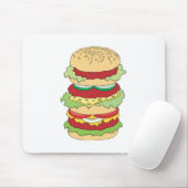 Hamburger mit Dreifachdecker Mousepad (Mit Mouse)