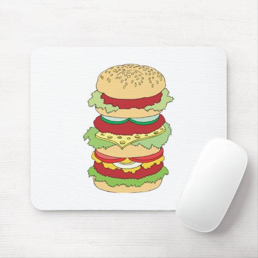 Hamburger mit Dreifachdecker Mousepad (Mit Mouse)