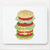 Hamburger mit Dreifachdecker Mousepad (Vorne)