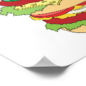 Hamburger mit Dreifachdecker Poster (Ecke)