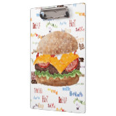 Hamburger mit GRILLEN Diner Fast Food Klemmbrett (Links)