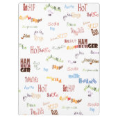 Hamburger mit GRILLEN Diner Fast Food Klemmbrett (Rückseite)