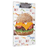 Hamburger mit GRILLEN Diner Fast Food Klemmbrett (Rechts)
