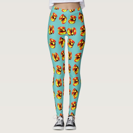 Hamburger Muster Leggings (Vorderseite)