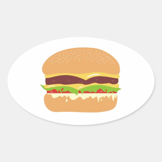 Hamburger Ovaler Aufkleber (Vorderseite)