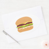 Hamburger Ovaler Aufkleber (Umschlag)