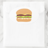 Hamburger Ovaler Aufkleber (Tasche)