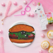 Hamburger-Papierplatte Pappteller (Party)