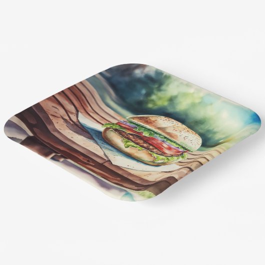 Hamburger Pappteller (Gewinkelt)