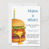 Hamburger Party-Cookie | Kindergeburtstag Einladung (Vorderseite)