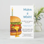 Hamburger Party-Cookie | Kindergeburtstag Einladung (Stehend Vorderseite)