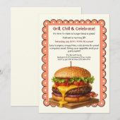 Hamburger Party | Fun Burger Celebration Einladung (Vorne/Hinten)